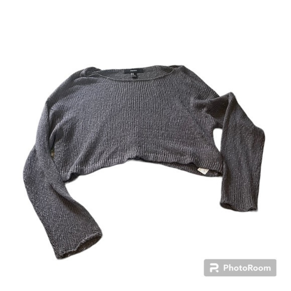 Forever 21 dark gray knit cropped sweater